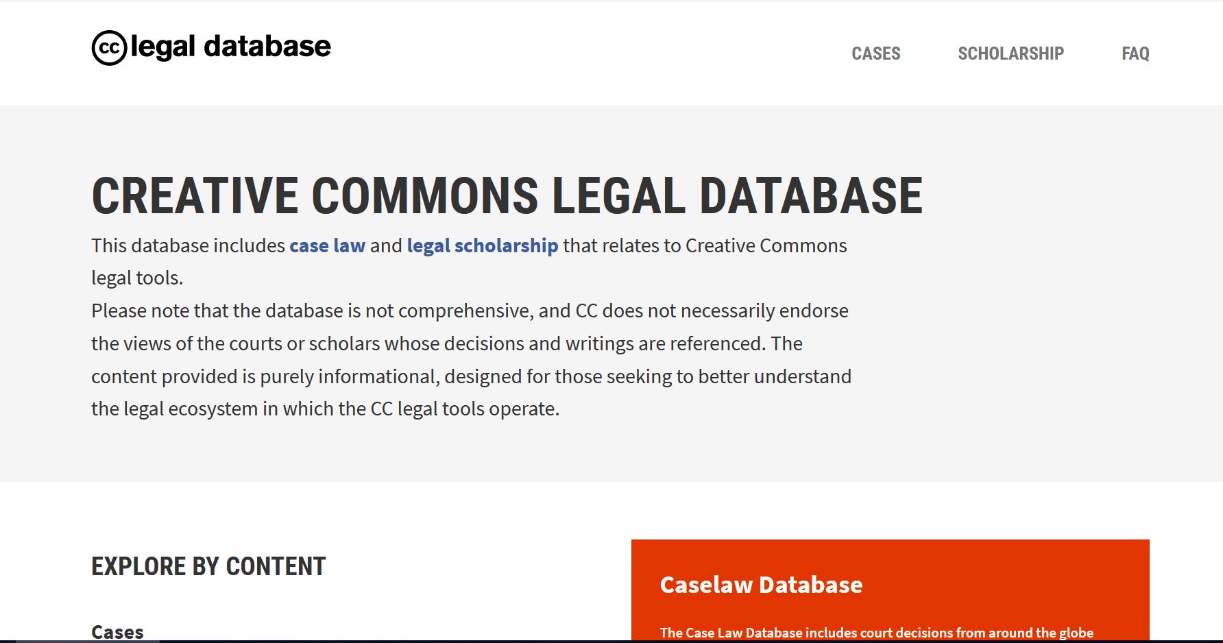 Запуск правовой базы данных Creative Commons